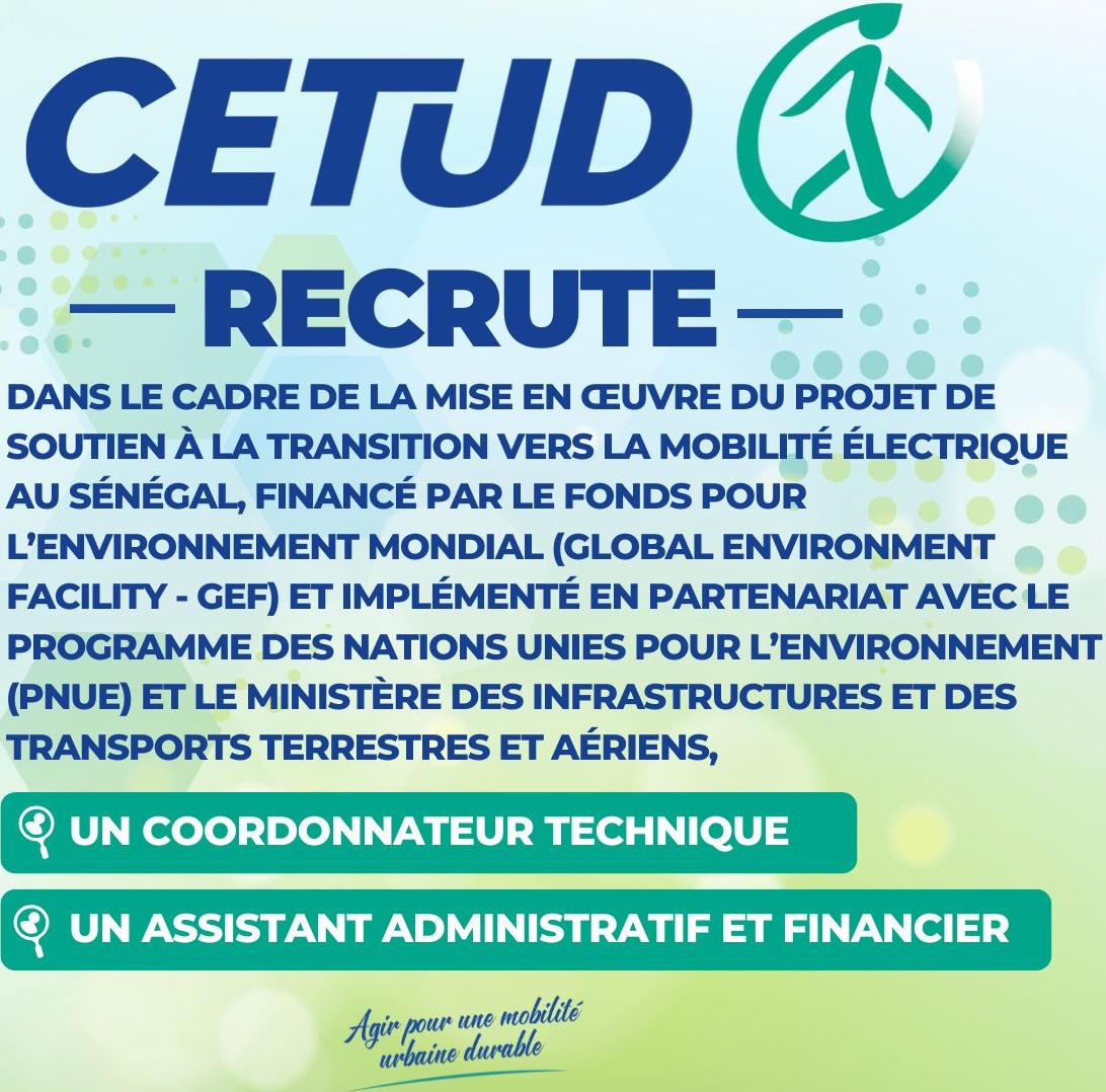 AVIS DE RECRUTEMENT CETUD DU MERCREDI 16 AVRIL 2025