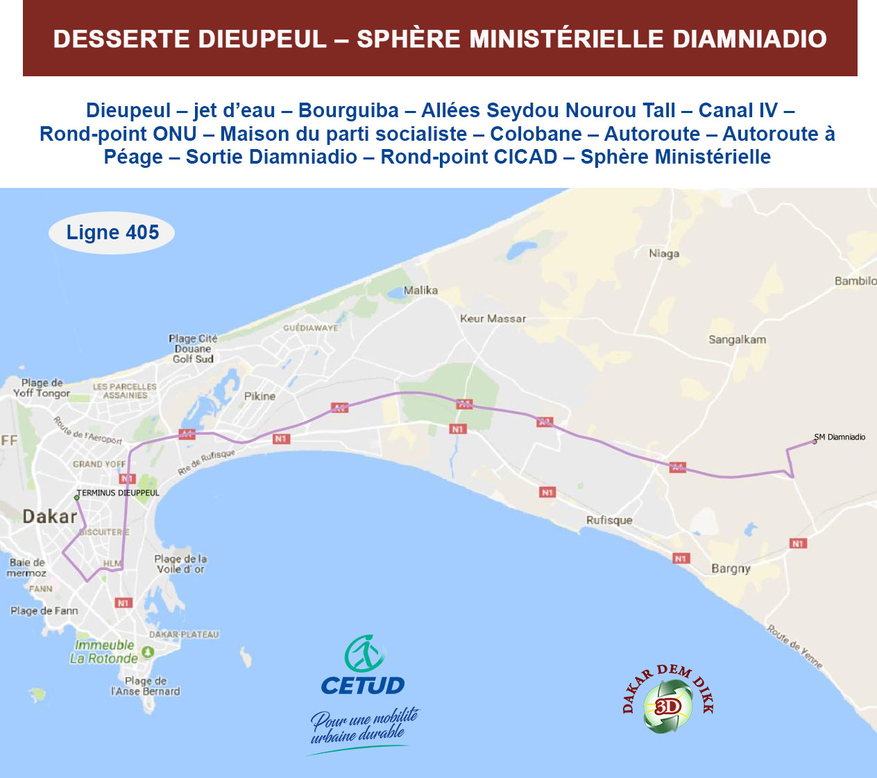 Ligne 405 Diamniadio DemDikk Cetud