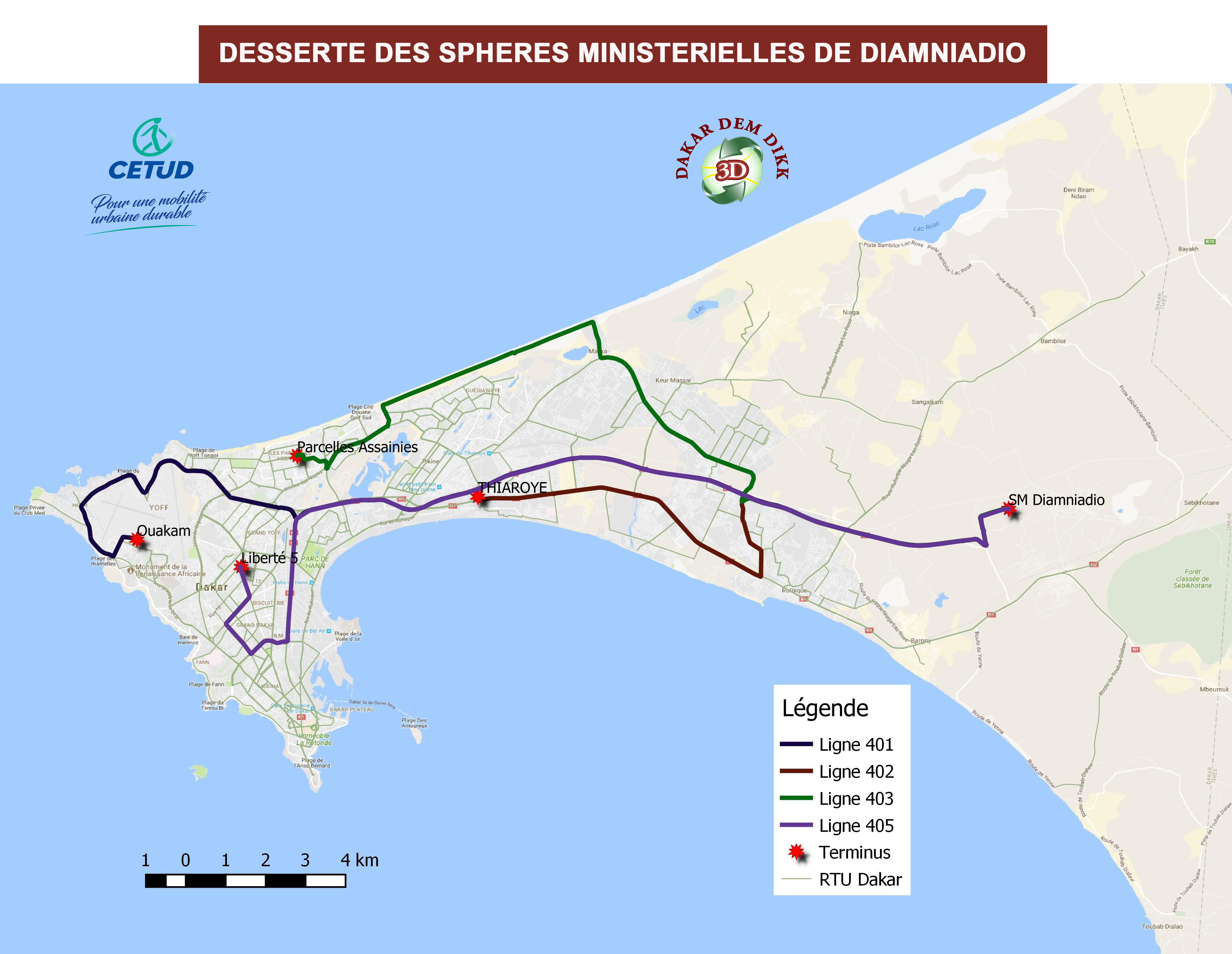 Desserte des sphères ministérielles de Diamniadio